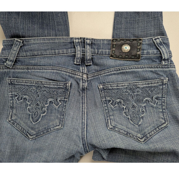 Antik Denim Jeans Womens 26 Western Southwest Classic Blue Boho Hippie Straight - Picture 1 of 6